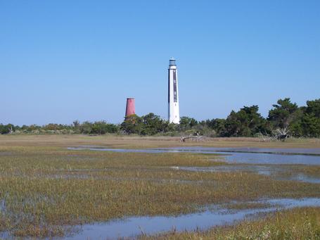 Lighthouses over marsh